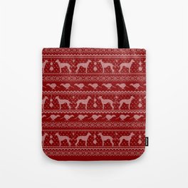 Ugly Christmas sweater | Greyhound / Whippet / Italian greyhound red Tote Bag