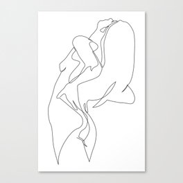 One line nude - e 5 Canvas Print