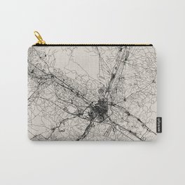 Zaragoza, Spain - Black & White City Map Drawing Carry-All Pouch