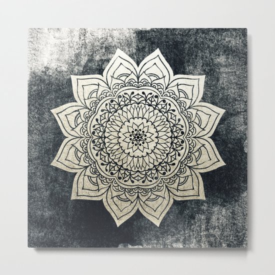 DEEP GOLD MANDALA Metal Print