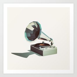 Lo-Fi goes 3D - Vinyl Record Player Art Print