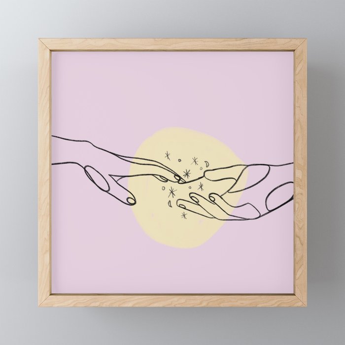 The Spark Between the Touch Of Our Hands Framed Mini Art Print