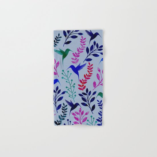 Watercolor Floral & Birds Hand & Bath Towel