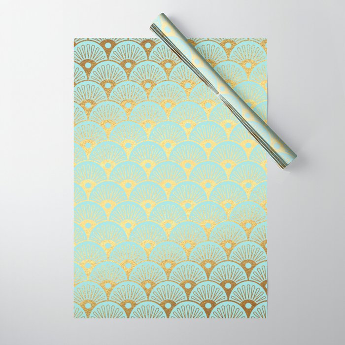 Turquoise and deals gold wrapping paper