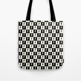 Lightning Bolt Pattern in Black and Off White  Tote Bag