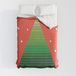 Christmas greeting card with stylized Christmas tree Duvet Cover