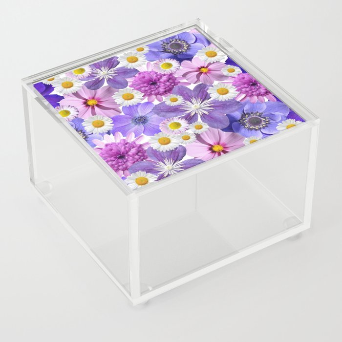 Purple Flowers Acrylic Box