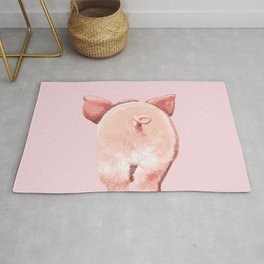 Pig Cutie Butt in Pink Area & Throw Rug