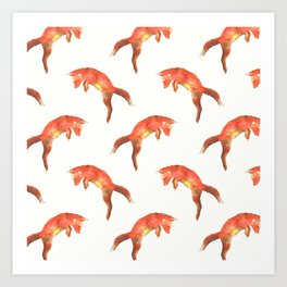 Pouncing Fox Art Print