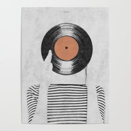 Vinyl record head ... Poster
