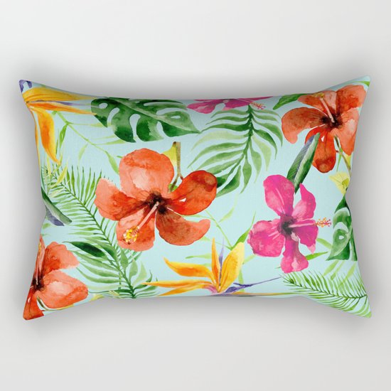 Colorful Tropical Pattern Rectangular Pillow