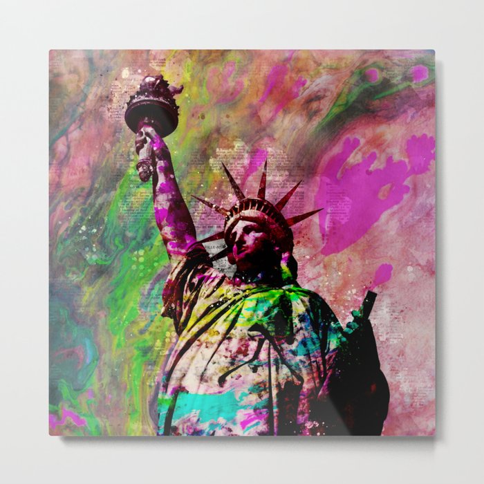 Statue of Liberty Abstract Art Metal Print