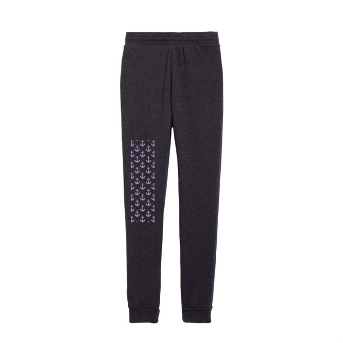 Anchors (Lavender & White Pattern) Kids Joggers