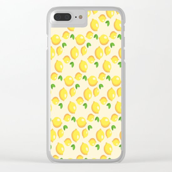 Lemon Pattern Clear iPhone Case