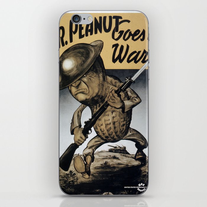 Mr Peanut Goes To War! American WW2 Poster iPhone Skin