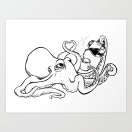 octopus-coffee Art Print