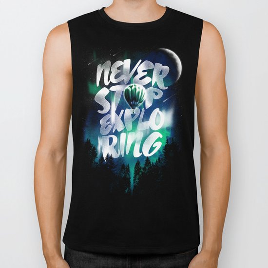 NEVER STOP EXPLORING Biker Tank