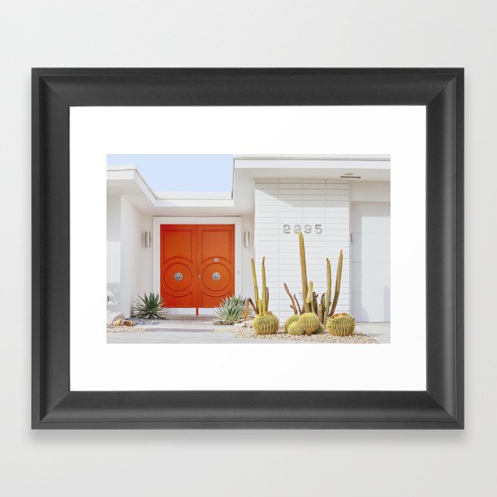 Orange Door in Palm Springs Framed Art Print