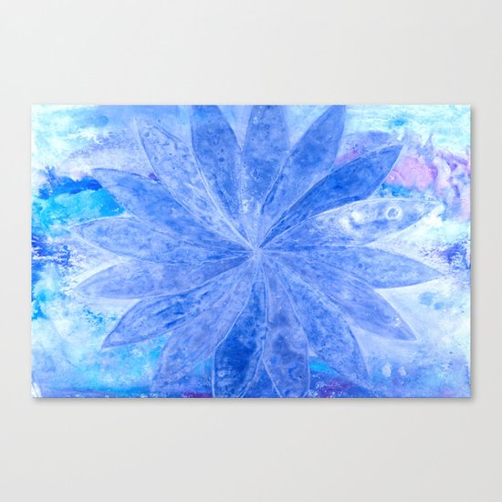 ABSTRACT BLUE DAISY Canvas Print
