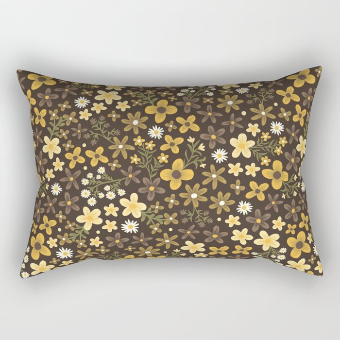 gold on brown Rectangular Pillow