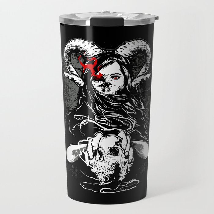 Devil Horror Skull Illustration Travel Mug