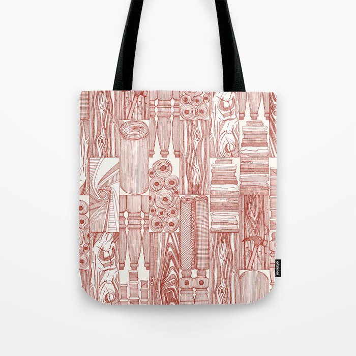 woodworking and textiles paprika Tote Bag
