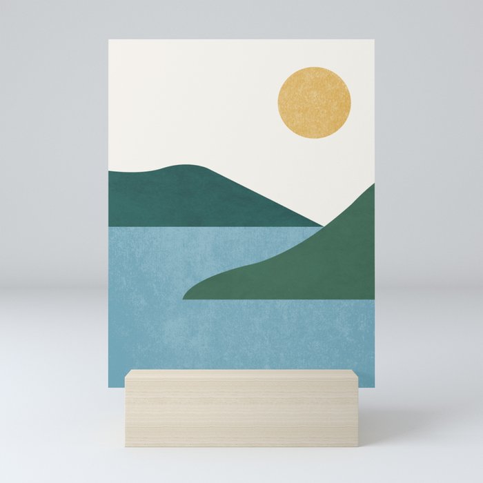 Sunny Lake - Abstract Landscape Mini Art Print
