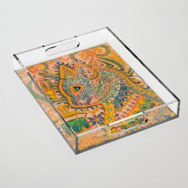 Psychedelic Cat by Louis Wain Acrylic Tray