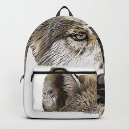 Grey Wolf Face Mammal Male Epic Gimmick Appeal Backpack