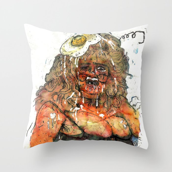 Edith Massey the Egg Lady Throw Pillow