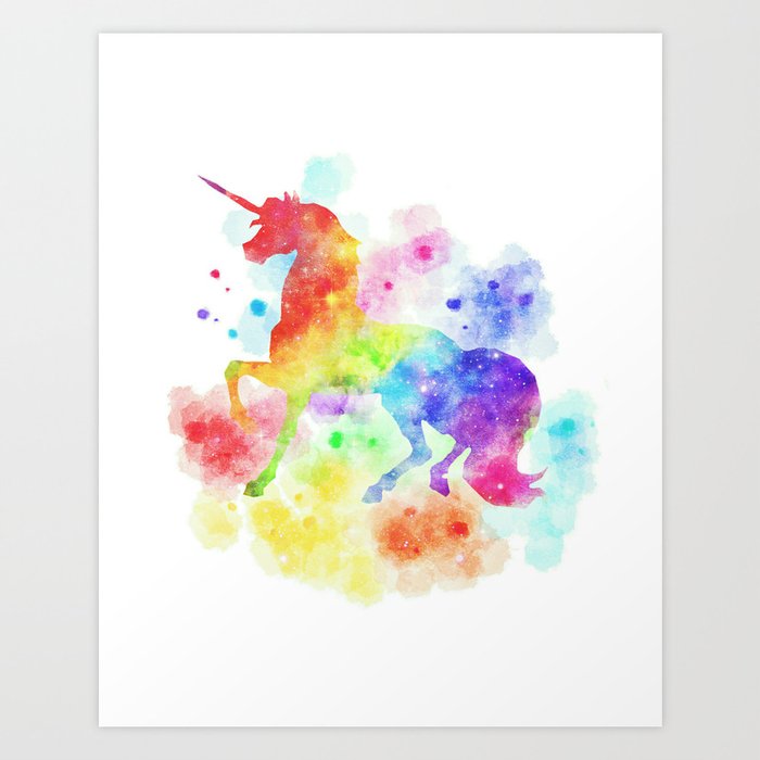 Colorful Unicorn Art Print By Jms Art25 Society6