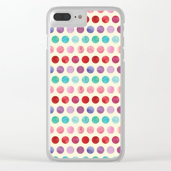 Watercolor Circles Pattern Clear iPhone Case