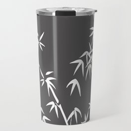 White Bamboo grey background Travel Mug