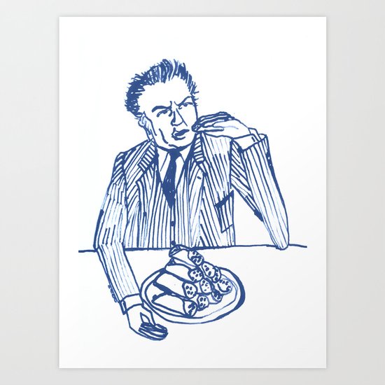 Fellini eating cannoli Art Print