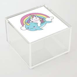 Narwhal Unicorn Ocean Unicorn Kawaii Rainbow Acrylic Box
