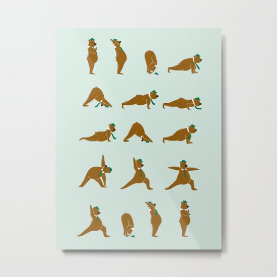 Yoga Bear! Metal Print