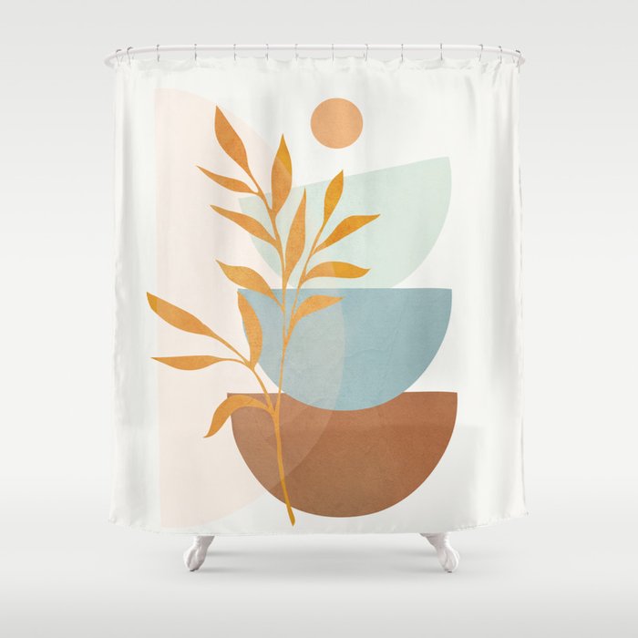 Soft Abstract Shapes 02 Shower Curtain