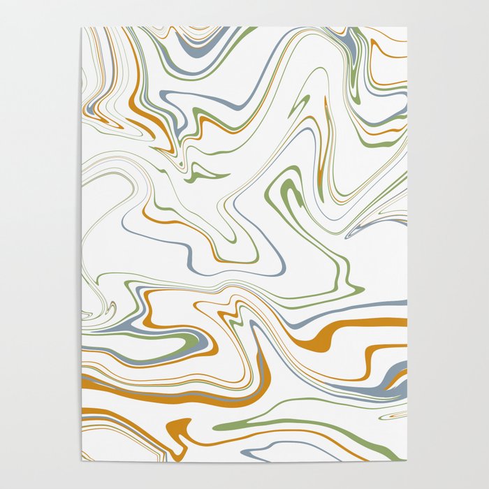 Natural trendy colors marble design Poster