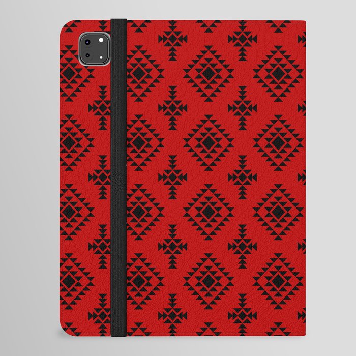 Red and Black Native American Tribal Pattern iPad Folio Case