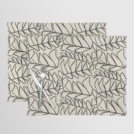 Snaky Fern Charcoal Drawing Placemat