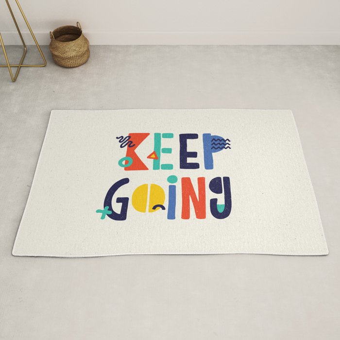 Keep Going Colorful Memphis Typography Funny Poster Hand Lettered
