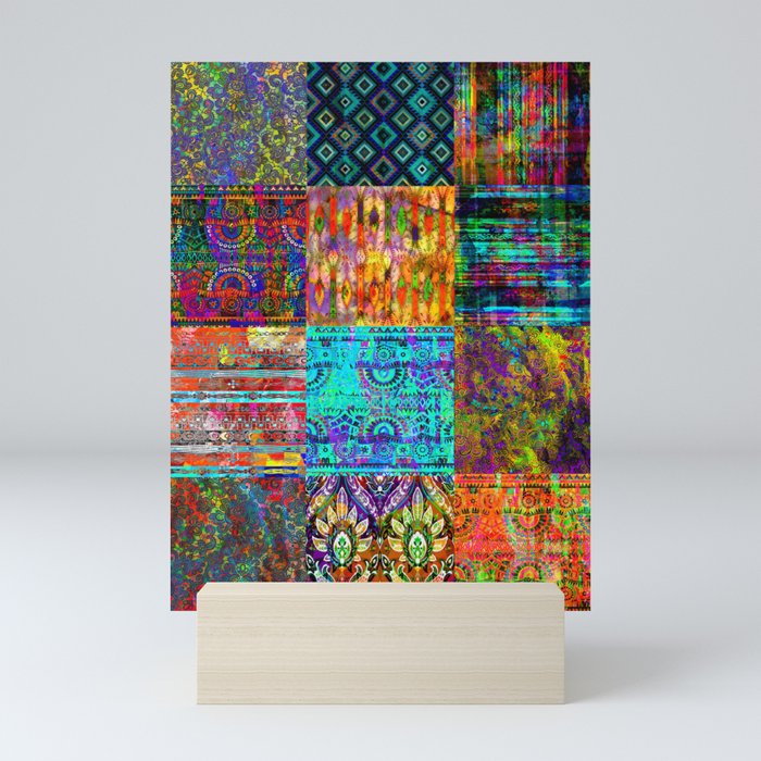 Bohemian Ethnic Boho native country pattern Mini Art Print