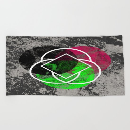Textured Trio - Abstract, Geometric, Textured Artwork Beach Towel