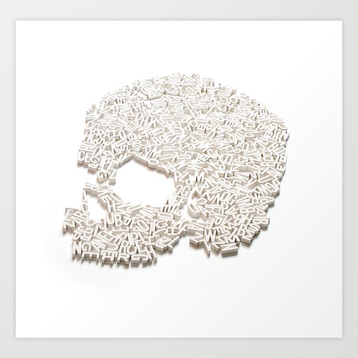 303. A Skull of Letters Art Print