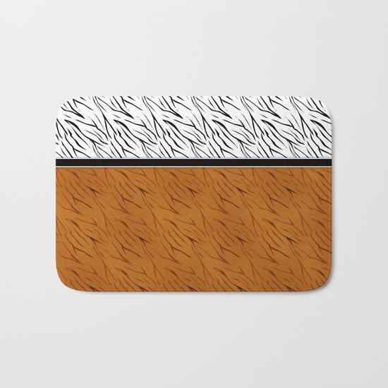 Yellow black tiger pattern . Bath Mat