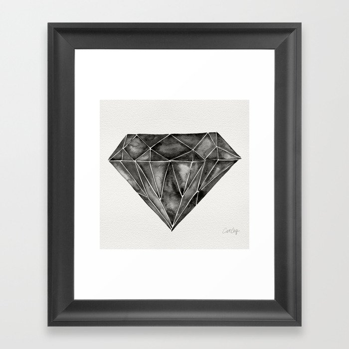Black Diamond Framed Art Print by Cat Coquillette Society6