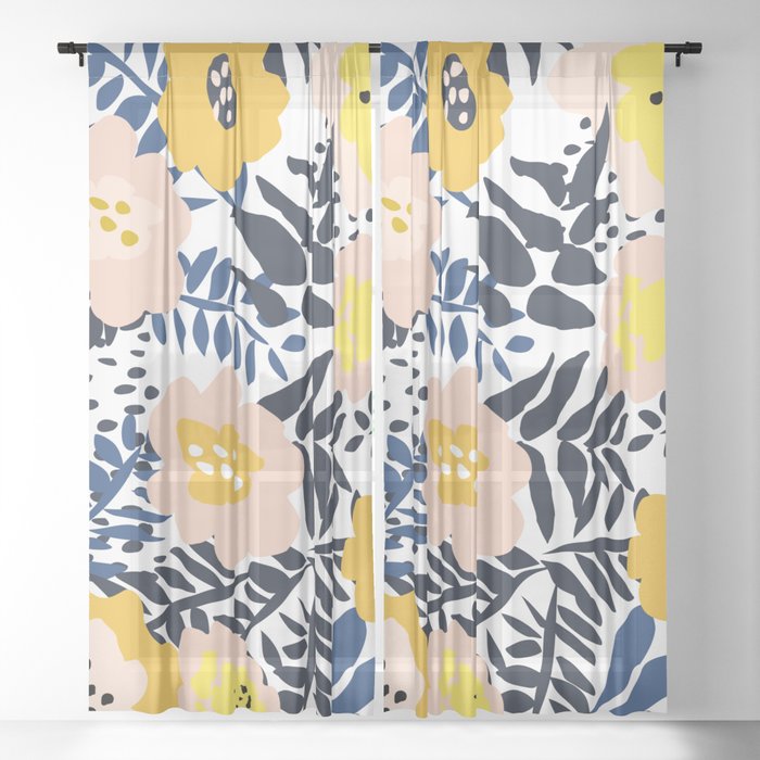 Society6outdoor Florals Matching To Design For A Happy Life Sheer Curtains Drapes By Design Da Annick 50 X 84 Set Of Two Dailymail