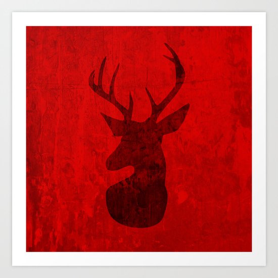 Red Deer Stag Design Art Print