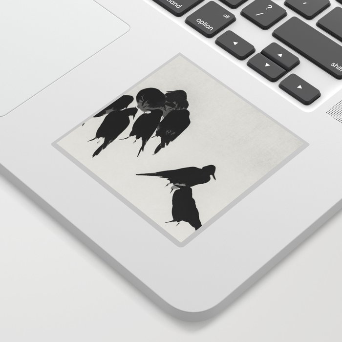 9 Crows Minimal Ink Art Illustration Sticker