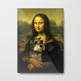 Mona Schnauzer Metal Print | Dog, Masterpiece, Painting, Schnauzer, Digital, Collage, Monalisa, Miniatureschnauzer 